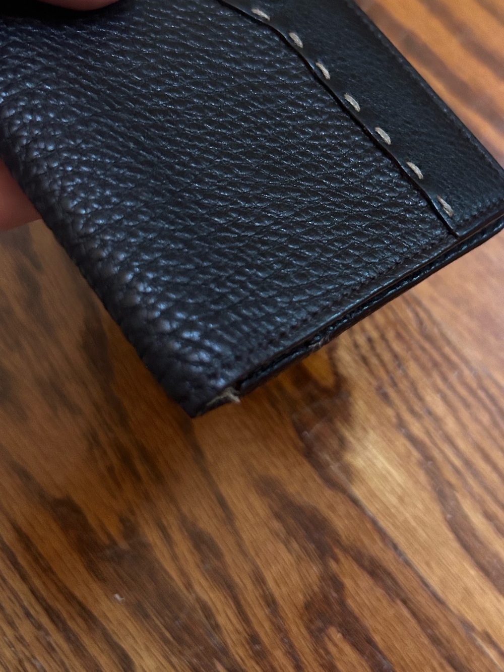 Authentic Fendi Selleria Black Pebbled Leather Checkbook Wallet Long Bifold COA - Picture 8 of 12